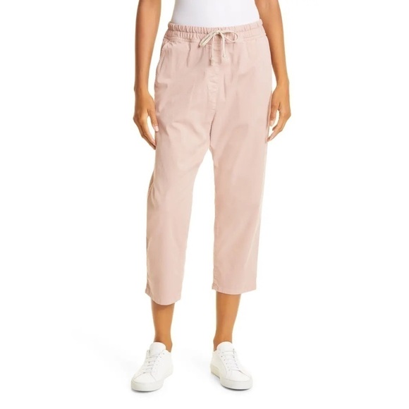 NWT Nili Lotan Casablanca High Waist Crop Drawstring Pants in Dusty Pink XS - Picture 1 of 11